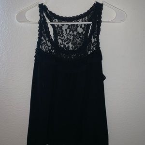 Hollister Navy Blue Ruffle Tank Top Blouse